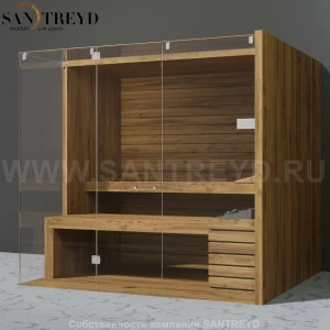 Effegibi SKY CORNER 105 SA55410027 Сауна. Мощность: 10,5 кВт макс. Размеры: длина 230 см, ширина 200 см. Отделка: осина термообработанная.