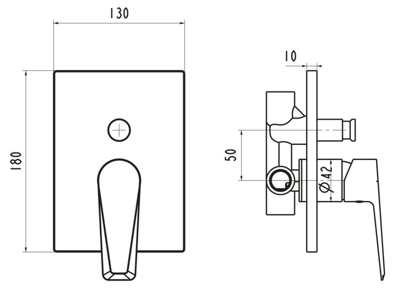 Встраиваемый смеситель для ванны и душа с переключателем SALUTO SAL-BASM-CRM BELBAGNO  - Вид №1