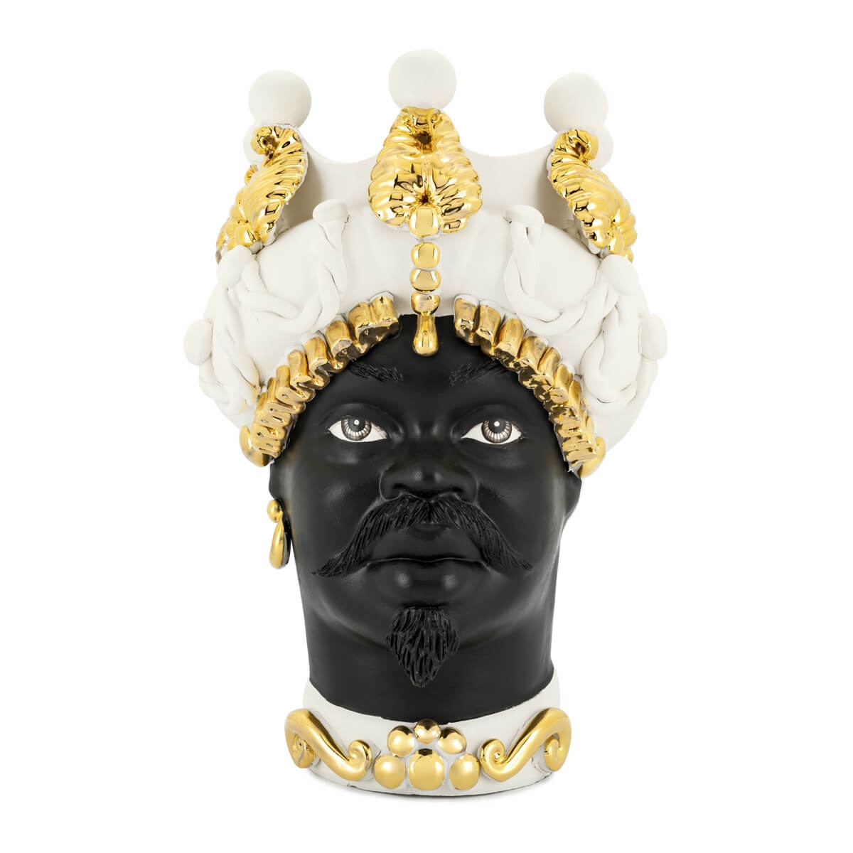 200946-WT ABHIKA ВАЗА MORO MAN BAROQUE WHITE MATT  - Вид №2