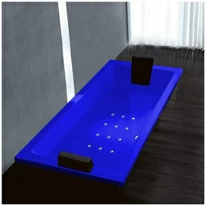 Ванна Gruppo treesse Quadra 180 V078C-DX-SI синяя с аэромассажем прямоугольная встроенная правая