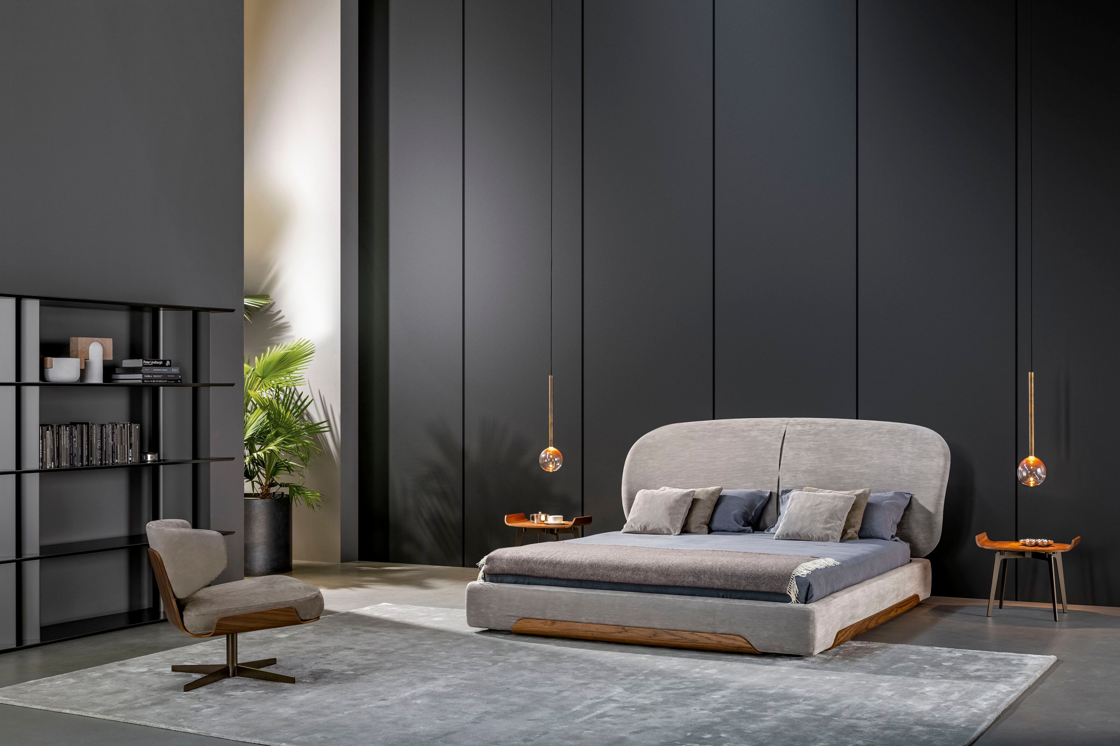 Двуспальная мягкая кровать из ткани BONALDO Olos ARCH-00043469 - Вид №6