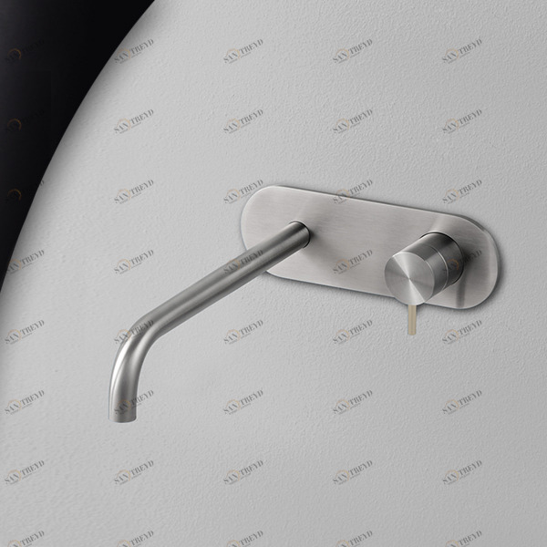 Смеситель для раковины сталь глянцевая с бежевой ручкой Toki Radomonte TKI22SCIL28