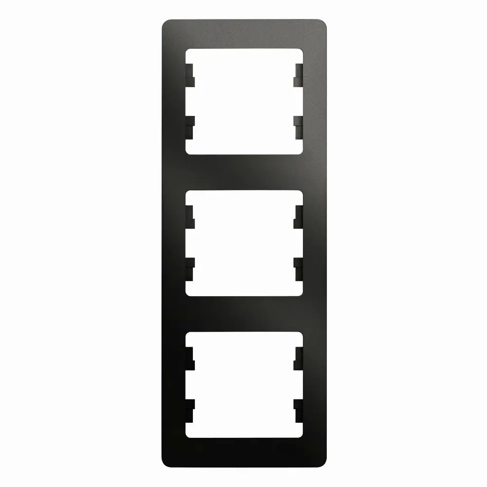 Рамка Systeme Electric Glossa для розеток антрацит на 3 модуля 89365978 STLM-1115605