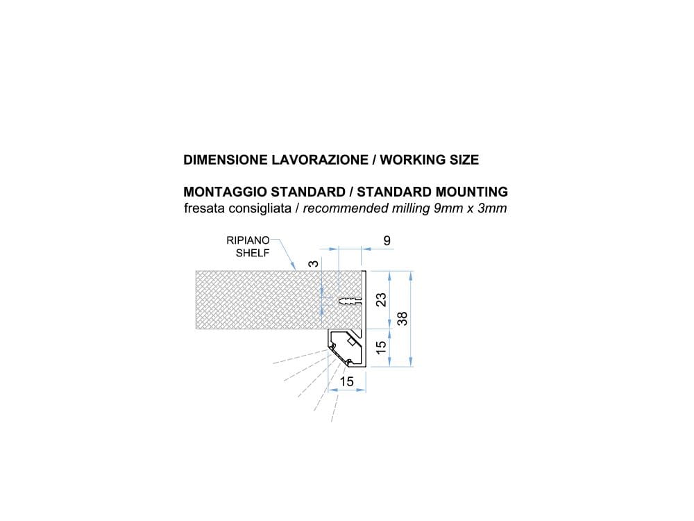 Встраиваемый светодиодный профиль с непрямым освещением Metalarredo WEAK ARCH-00087414 - Вид №2