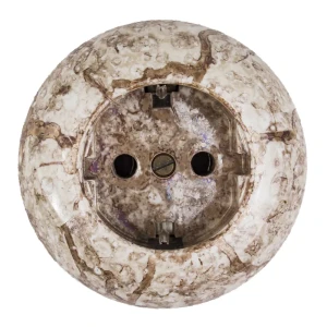 Розетка накладная Electraline Bironi Ретро с заземлением мрамор