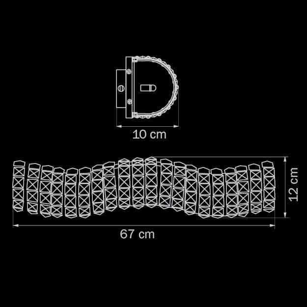 Настенный светильник хром 67 см Lightstar Onda 741644 LIGHTSTAR ONDA 00-3890717 Прозрачный;хром - Вид №1