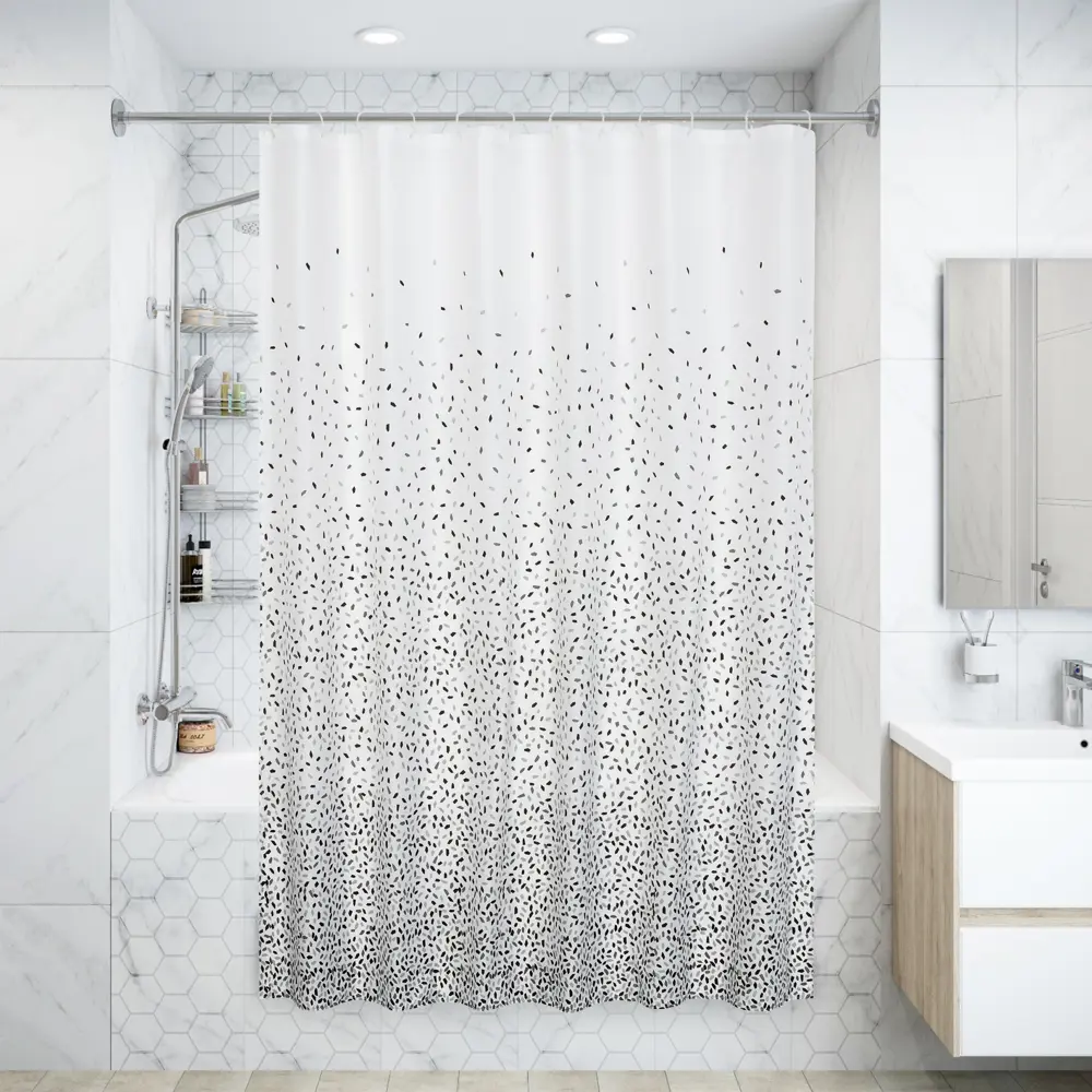 Штора для ванной BATH PLUS Confetti - элегантная защита от брызг 180×200 см 82360087 STLM-0025376