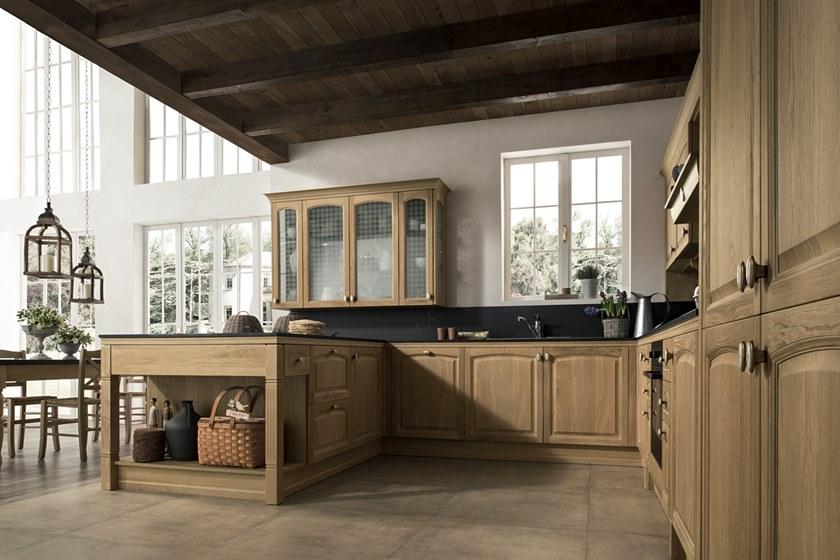 Febal Casa Деревянная кухня с ручками с полуостровом sun-id-1448787 - Вид №1