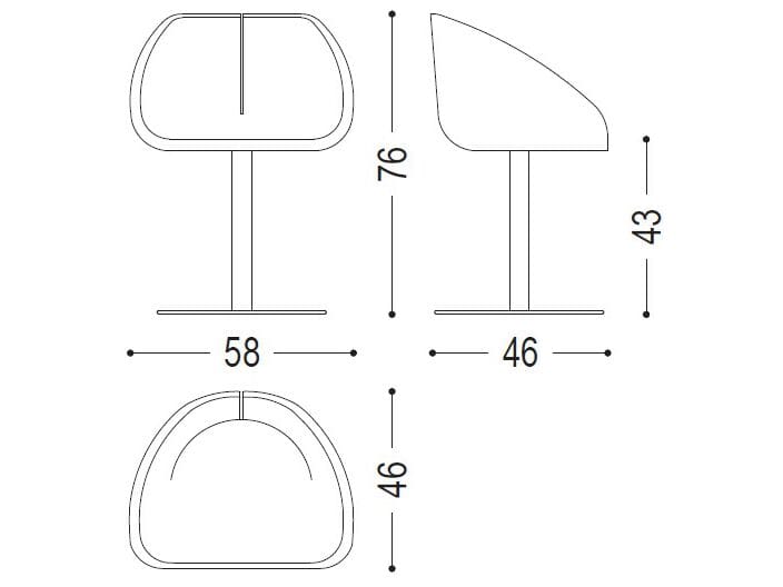 Твердый деревянный поворотный стул с подлокотниками Riva 1920 GIOCONDA ARCH-00152226 - Вид №2