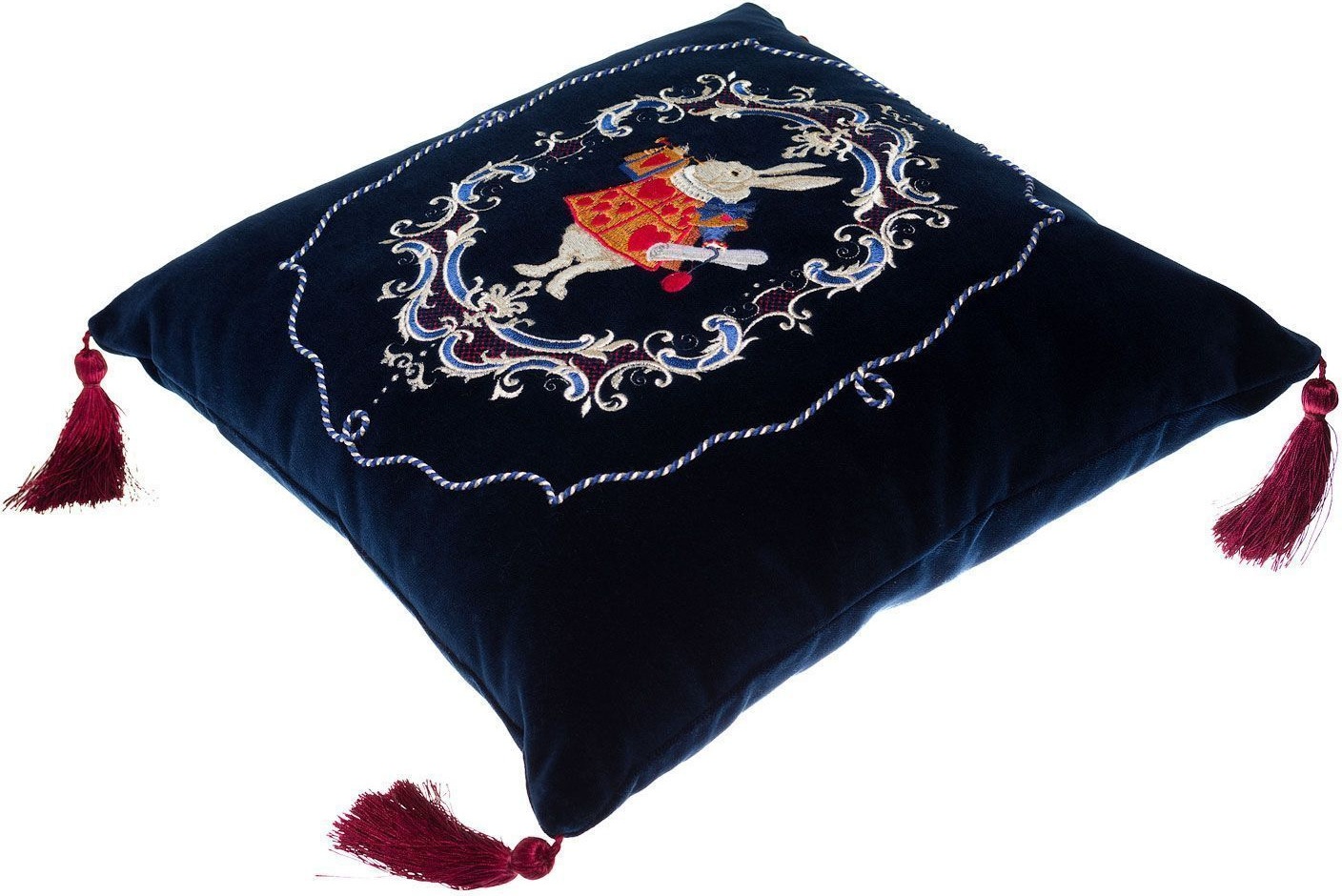 10659183 Торжокские золотошвеи Подушка диванная "В стране чудес" бархат Рис. 2582 синий Бархат 