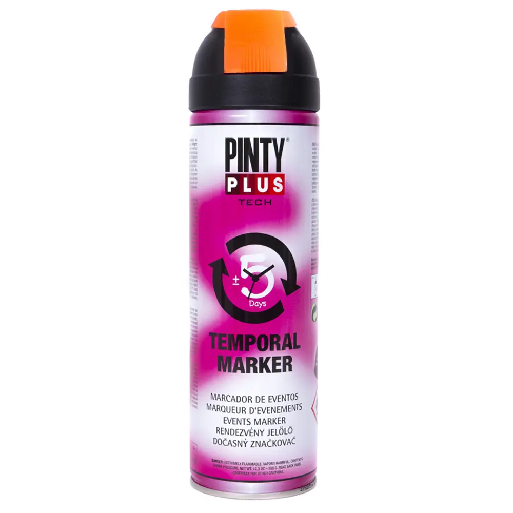 Краска аэрозольная Pinty Plus временный маркер цвет оранжевый 520 мл 84004151 STLM-2130439 Santreyd 