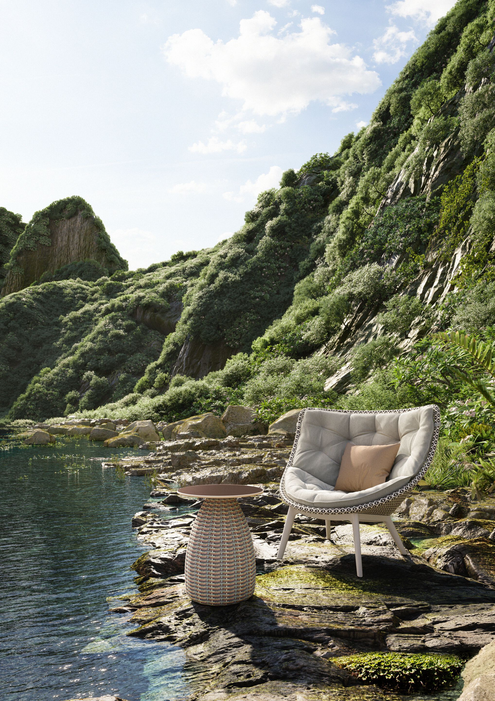 Садовое кресло из синтетического волокна с высокой спинкой DEDON MBRACE ALU ARCH-00042514 - Вид №6