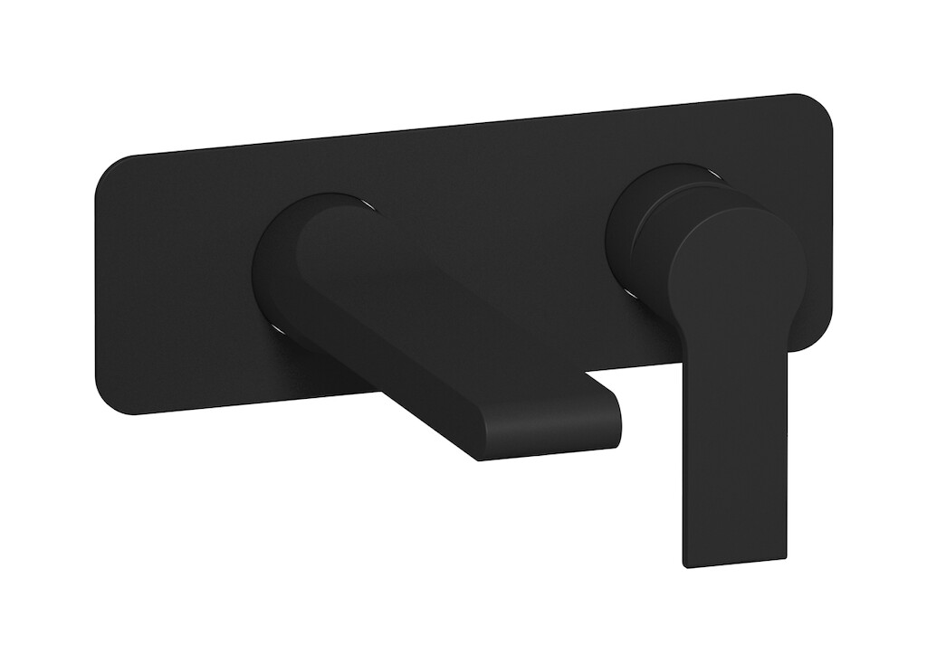 Встроенный в стену смеситель для раковины на 2 отверстия в комплекте с донным клапаном WE ARE IB wn220cc Matt Black Whynot