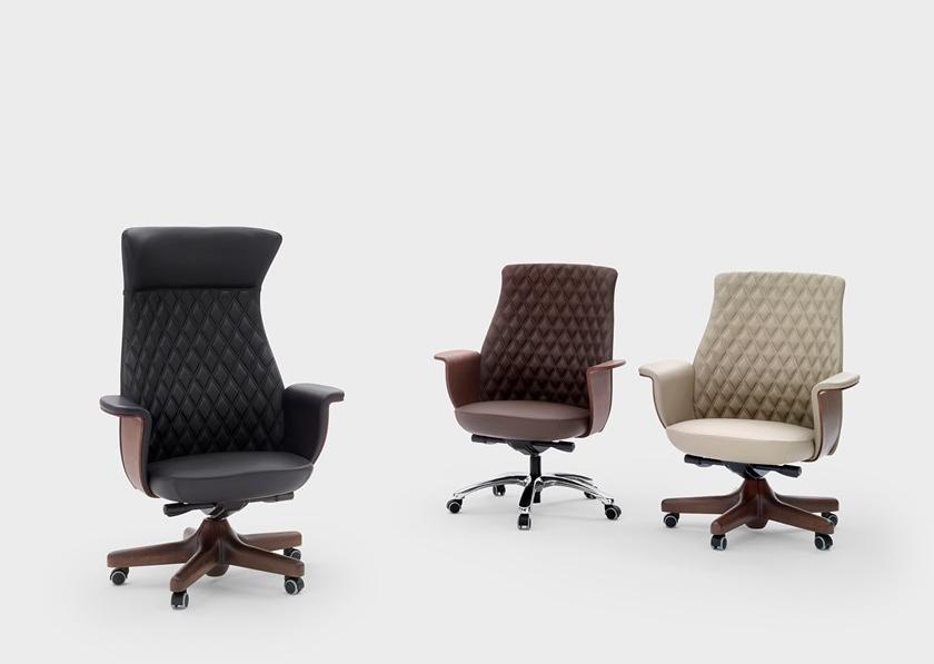 Viganò Кресло руководителя в коже с 5 спицами на колесах Charme sun-id-1361612 - Вид №1