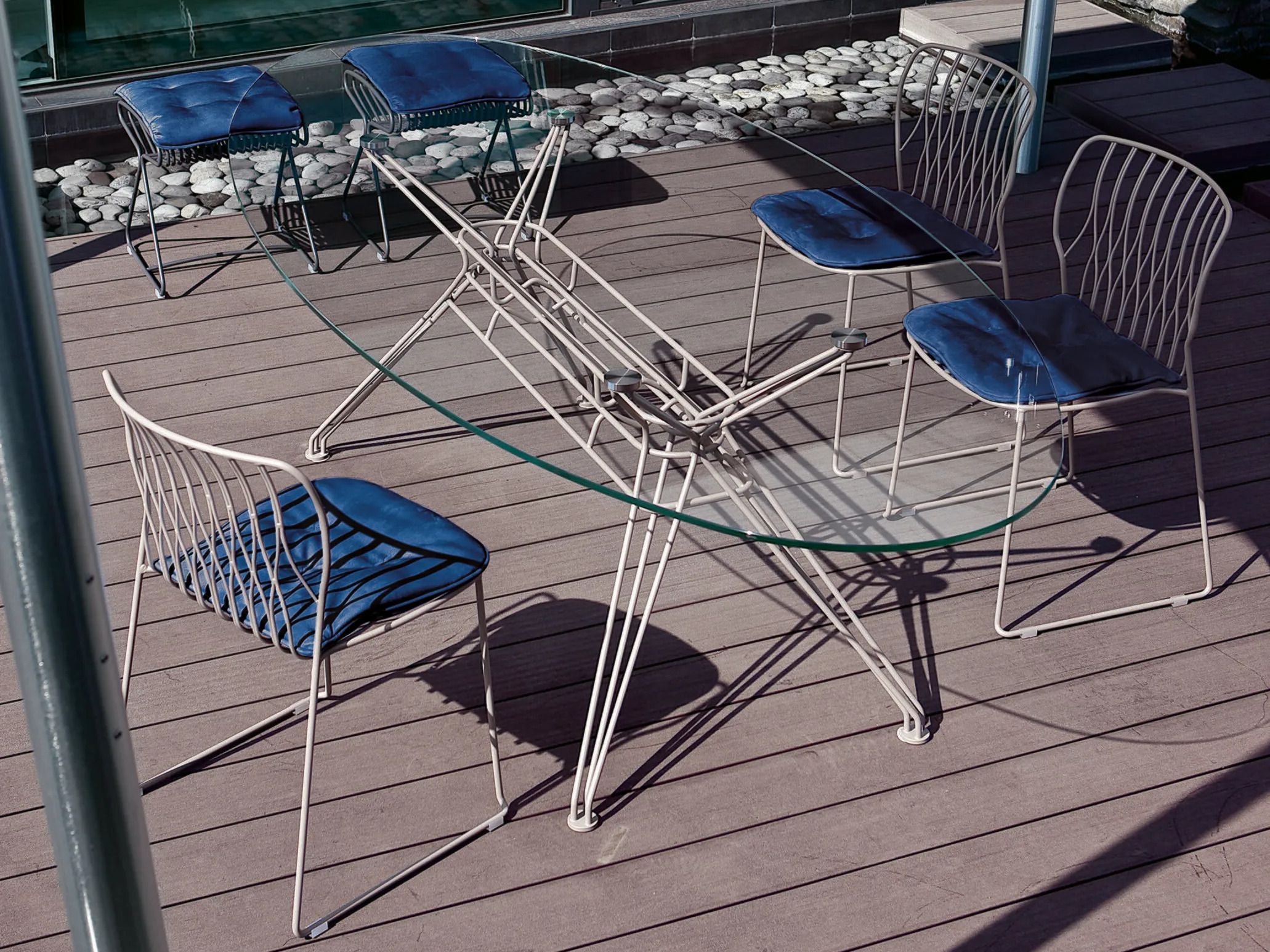 Стальной и хрустальный садовый стол Bontempi Casa SANDER ARCH-00125175 - Вид №2