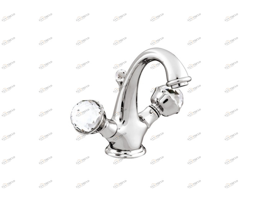 037205.C00.50 Смеситель для раковины на одно отверстие с кристаллами сваровски Яркий хром Mestre Pacifica