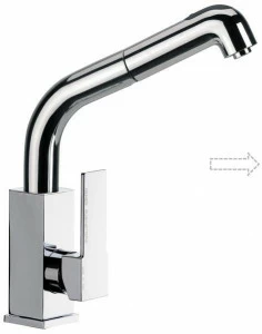 Remer Rubinetterie Кухонный смеситель для столешницы из хромированной латуни с вытяжным душем Gourmet Q 83 c