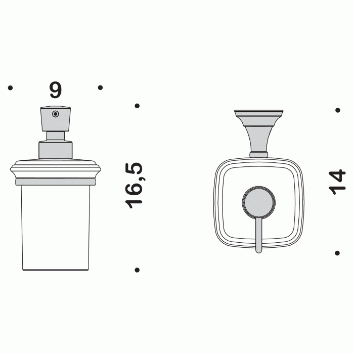 B9325 Дозатор для жидкого мыла настенный (хром) COLOMBO PORTOFINO Colombo Design - Вид №2
