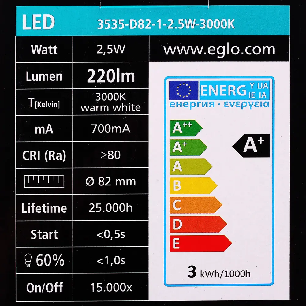 Бра светодиодное Eglo «Ono» 2.2х2.5 Вт, цвет белый прозрачный 81871294 STLM-2091459  - Вид №3