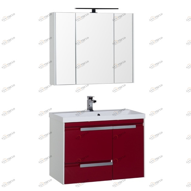 Комплект мебели Aquanet Тиволи 90 бордо 00180566