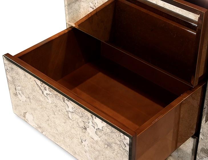 KOKET Прямоугольная прикроватная тумба из зеркального стекла с ящиками Tamara sun-id-1374818 - Вид №5