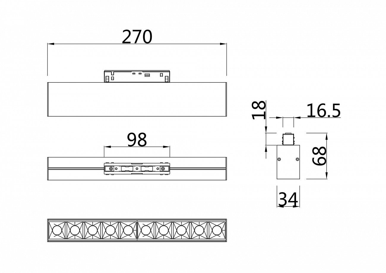 Трековый светильник черный TR015-20W4K TECHNICAL MAGNETIC TRACK SYSTEM 00-3956238 Черный  - Вид №6