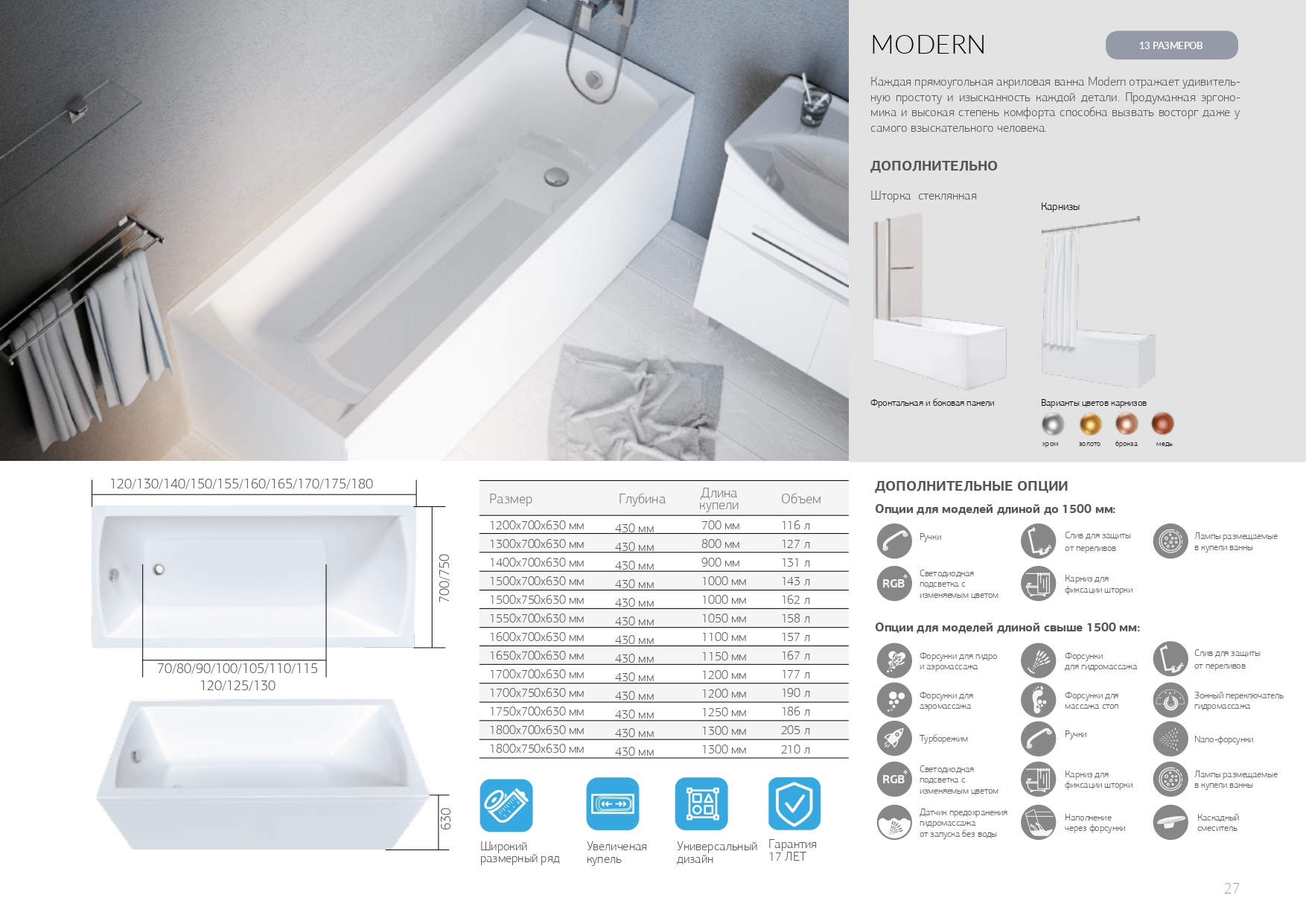 У11121 Ванна Marka One MODERN 160x70 1 Marka MODERN - Вид №3