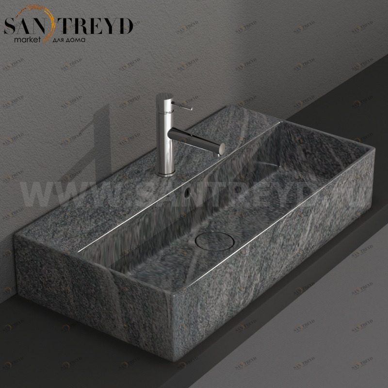 IN072SG Подвесная раковина настенная прямоугольная Ceramica Globo T-EDGE черная