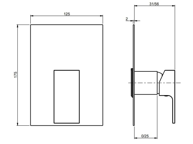 Встраиваемый однорычажный смеситель для душа Rubinetterie Frattini Vita Due ARCH-00134260 - Вид №10