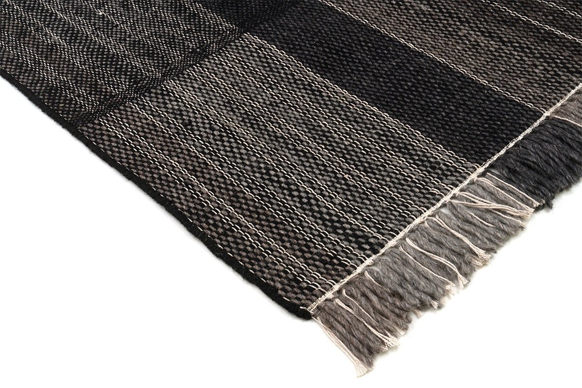 Ковер шерстяной прямоугольный цвет черно-серый 230х160 см Norton Black Gray CARPETDECOR ДИЗАЙНЕРСКИЕ, HANDMADE 00-3893118 Серый;черный  - Вид №1