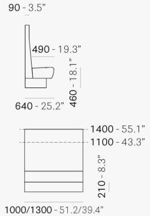 Pedrali Секционный модульный диван из ткани Modus 2.0 Md/2l - Вид №2