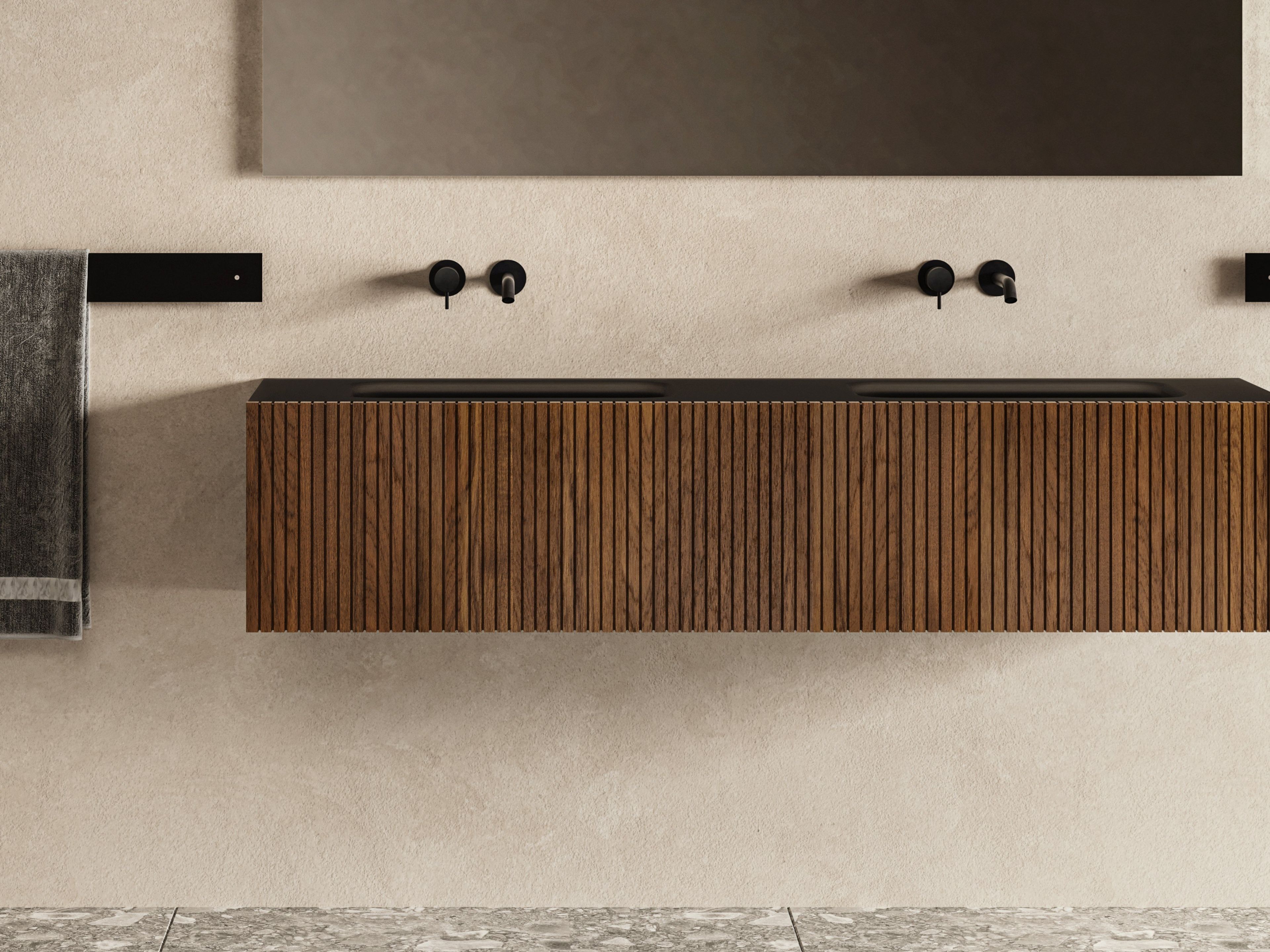 Шкаф для раковины из тикового дерева с дверцами Moab Door ARCH-00136600