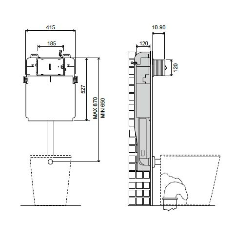 Бачок встраиваемый MIGLIORE Better bac ML.BTR-27.662 для напольного унитаза (без кнопки)  - Вид №1
