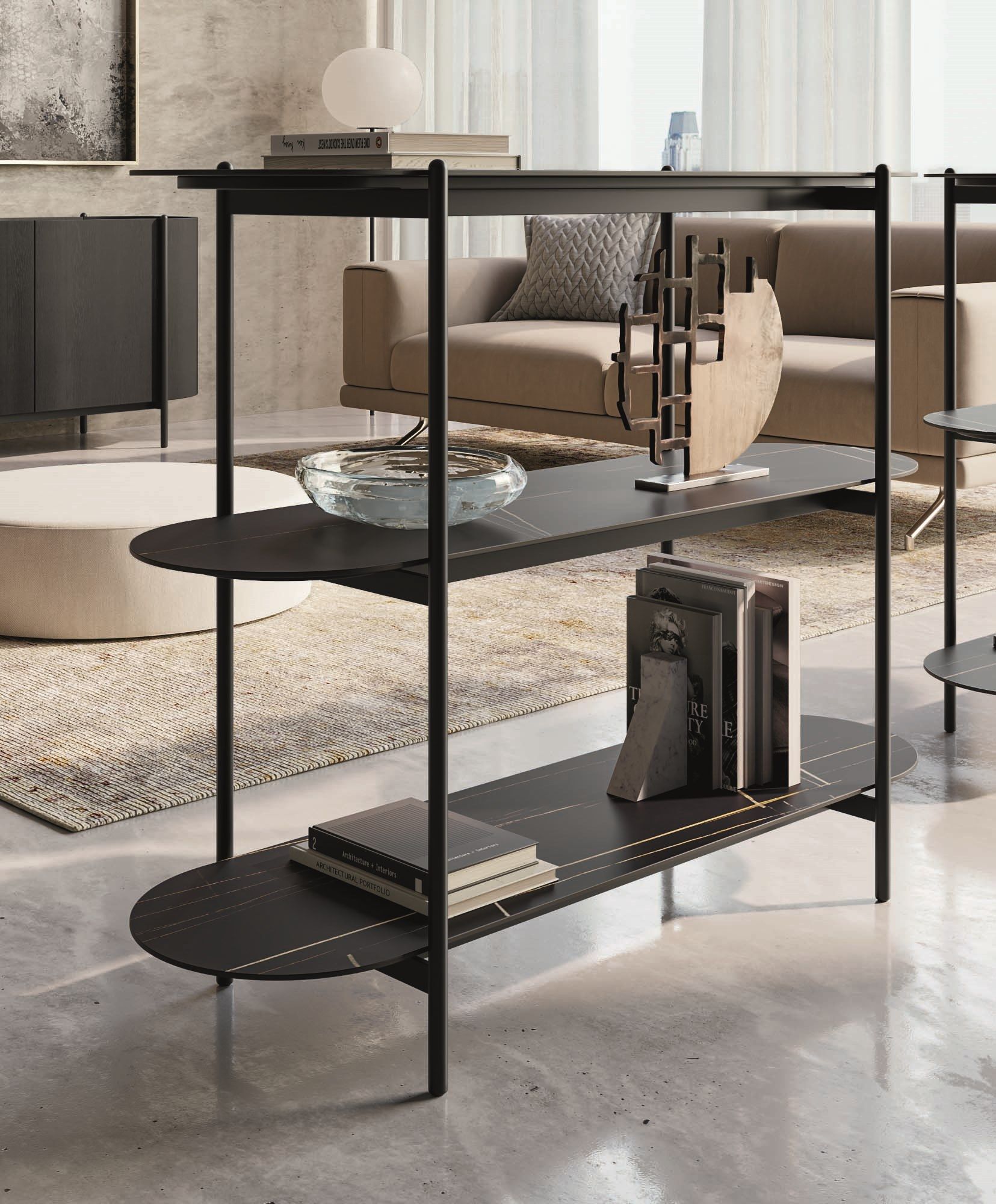 Отдельно стоящий книжный шкаф из керамогранита Dall'Agnese Supernova ARCH-00113324 - Вид №2