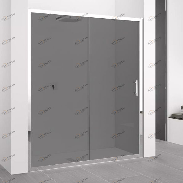 Двери в нишу 142 см ZEPHYROS 2P Novellini ZEPHYROS с дымчатым серым стеклом ZEPHYR2P13654K