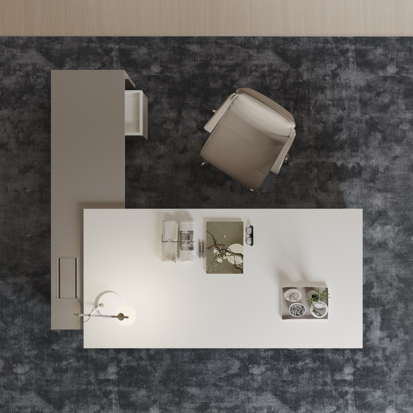 Прямоугольный рабочий стол Fenix-NTM® с системой кабельных втулок PROF ARCH-00051076 - Вид №10