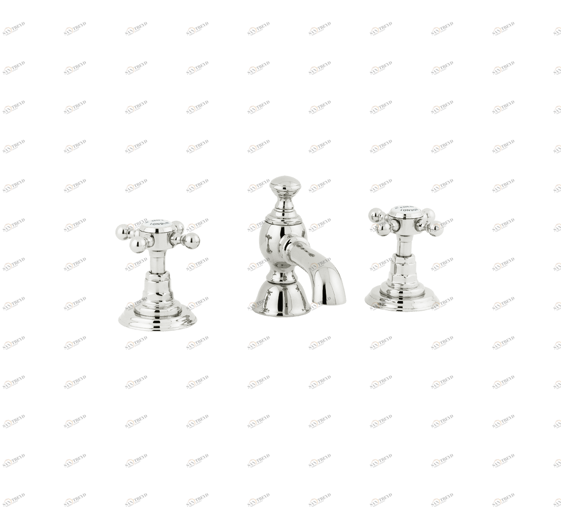 Gentry Home Смеситель для раковины мостик на 2 отверстия 200мм Mayfair Никель GH100451