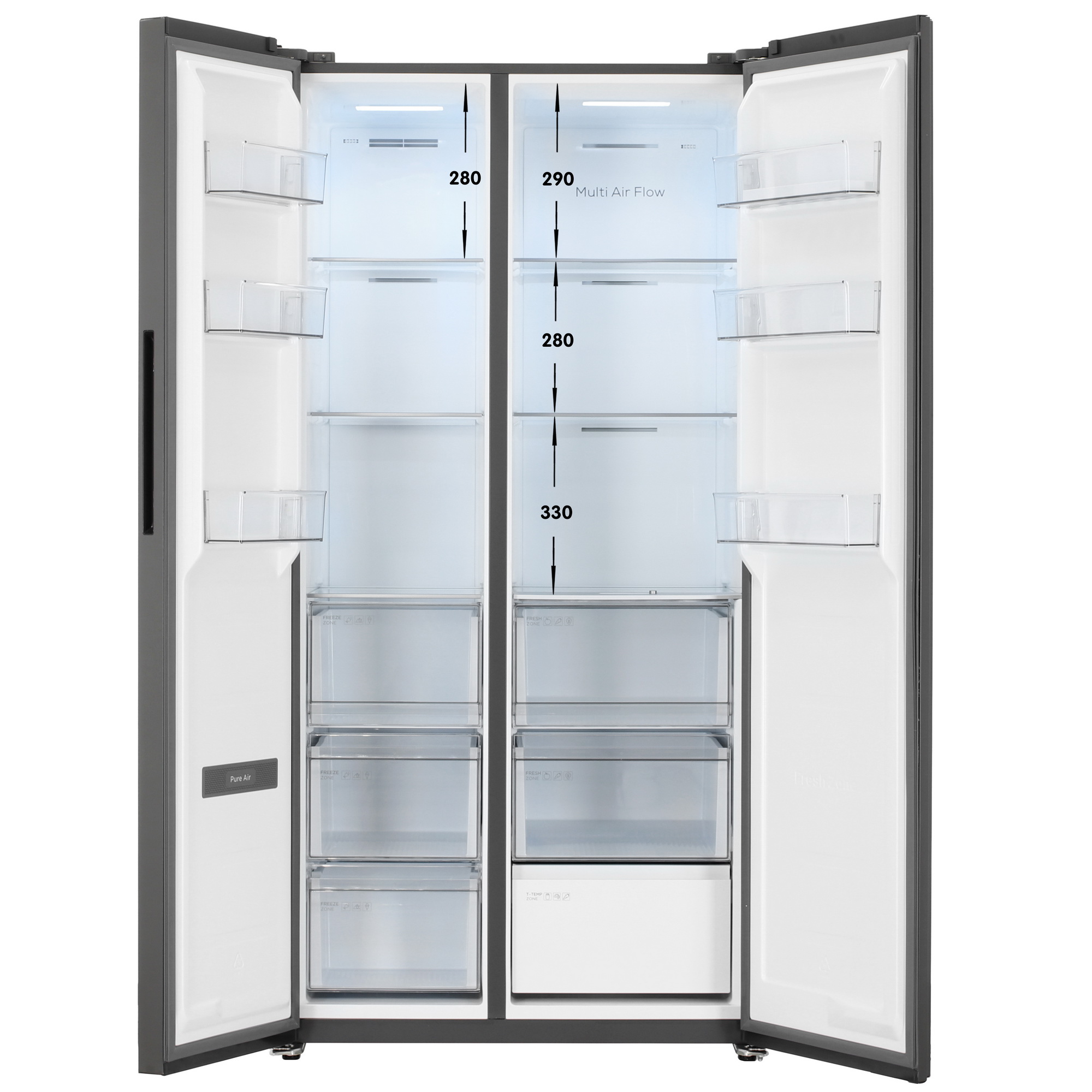 5485322 Холодильник Side by Side   TCL TRRP-540SBWDI1 серебристый STDN-0078252 - Вид №1