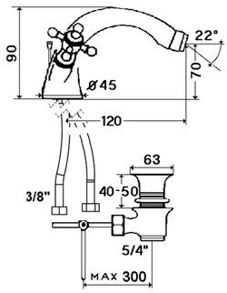 rvb Смеситель для биде на одно отверстие на палубе с регулируемым изливом 1920-1921 1921.--.54 - Вид №1