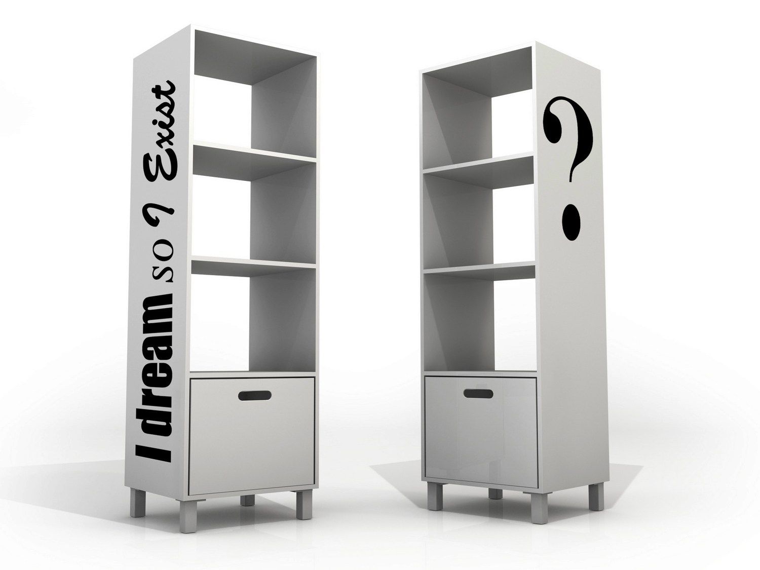 Алюминиевый двухсторонний книжный шкаф с ящиками altreforme ARCH-00015627 - Вид №2