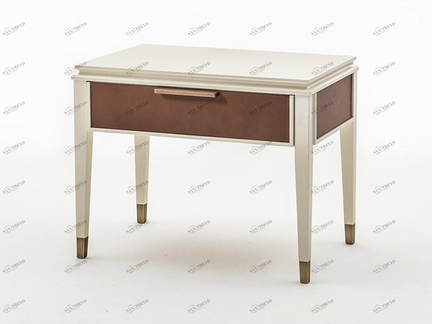 OAK Прямоугольная прикроватная тумбочка из кожи с ящиками Milano collection Sc5094