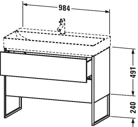 XS444408585 XSquare Тумбочка напольная Белый глянцевый лак Duravit - Вид №1