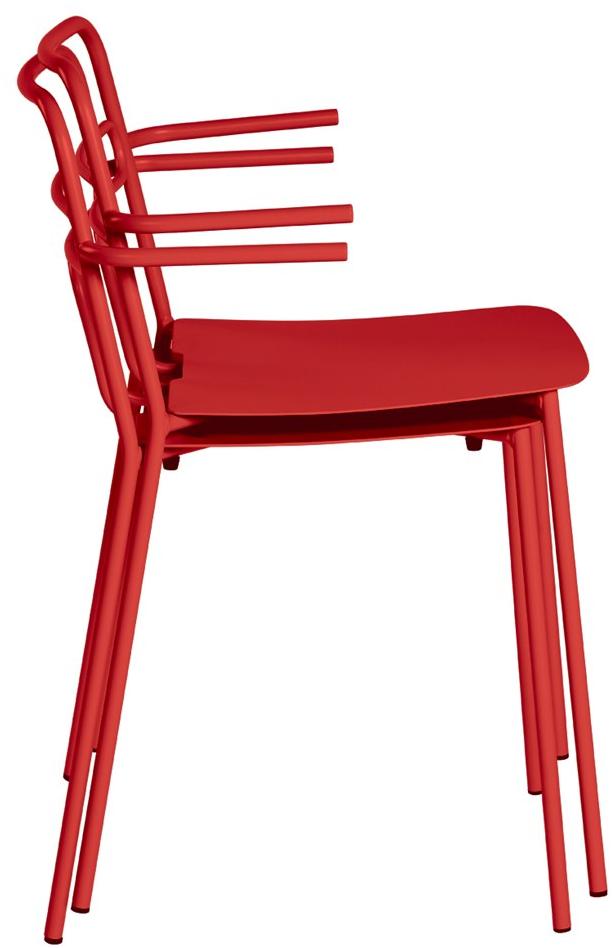 CaStil Штабелируемый металлический садовый стул с подлокотниками Dida Dida br - Вид №3