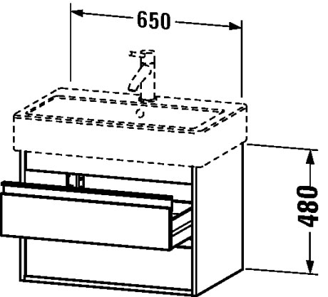 KT662404343 Ketho Тумбочка подвесная Базальт матовый, декор Duravit - Вид №1