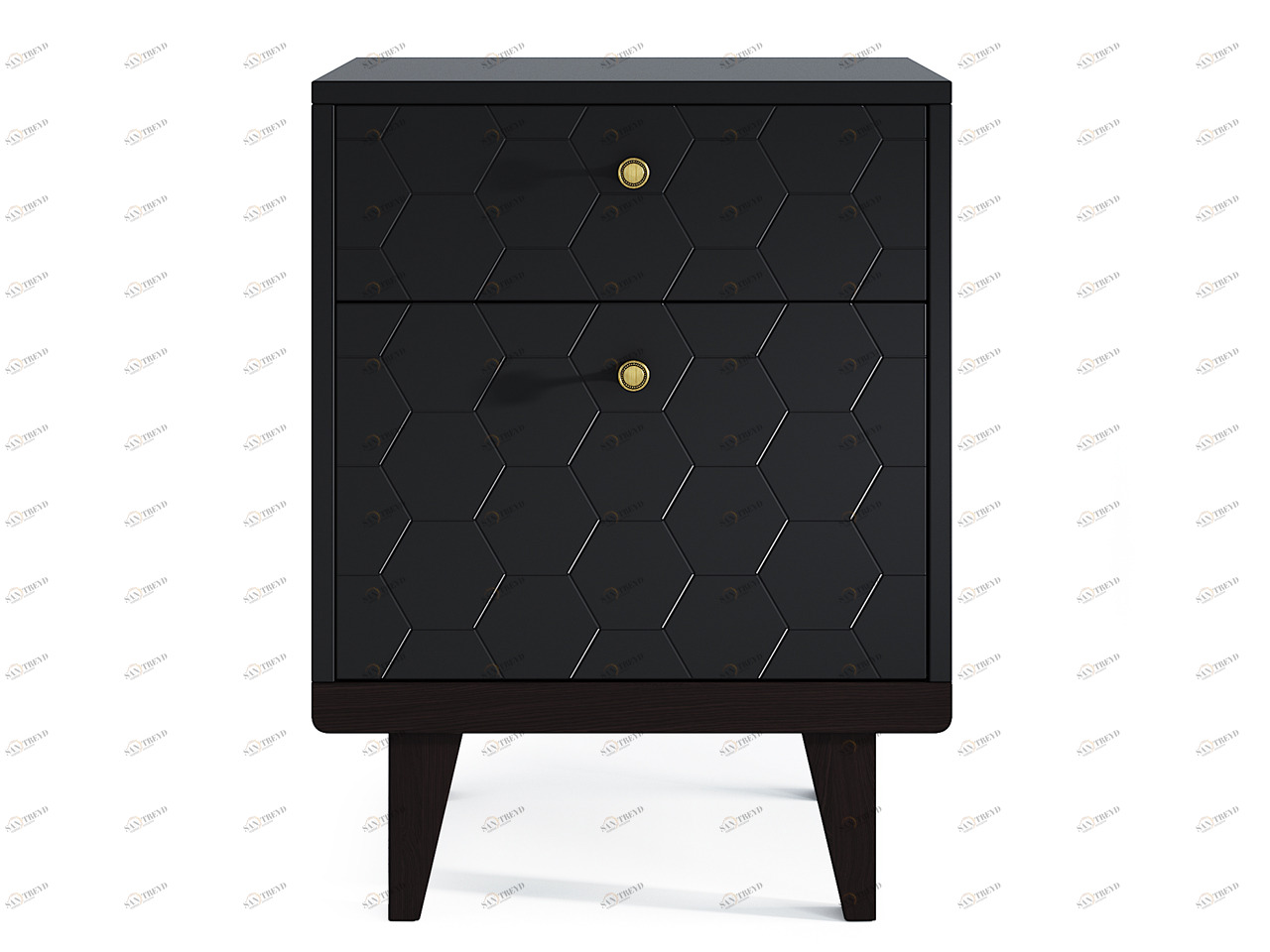 Тумба прикроватная черная с 2 ящиками Thimon THE IDEA  210324 Черный 