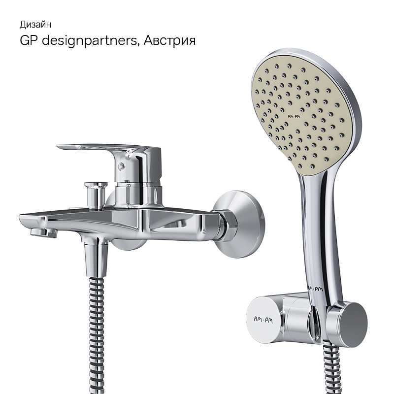 F90A15000 смеситель д/ванны/душа душ.набор хром шт. AM.PM Gem - Вид №5