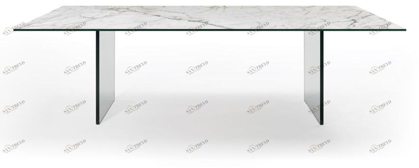 Reflex Прямоугольный обеденный стол из стеклянного мрамора Monolite sun-id-1509287