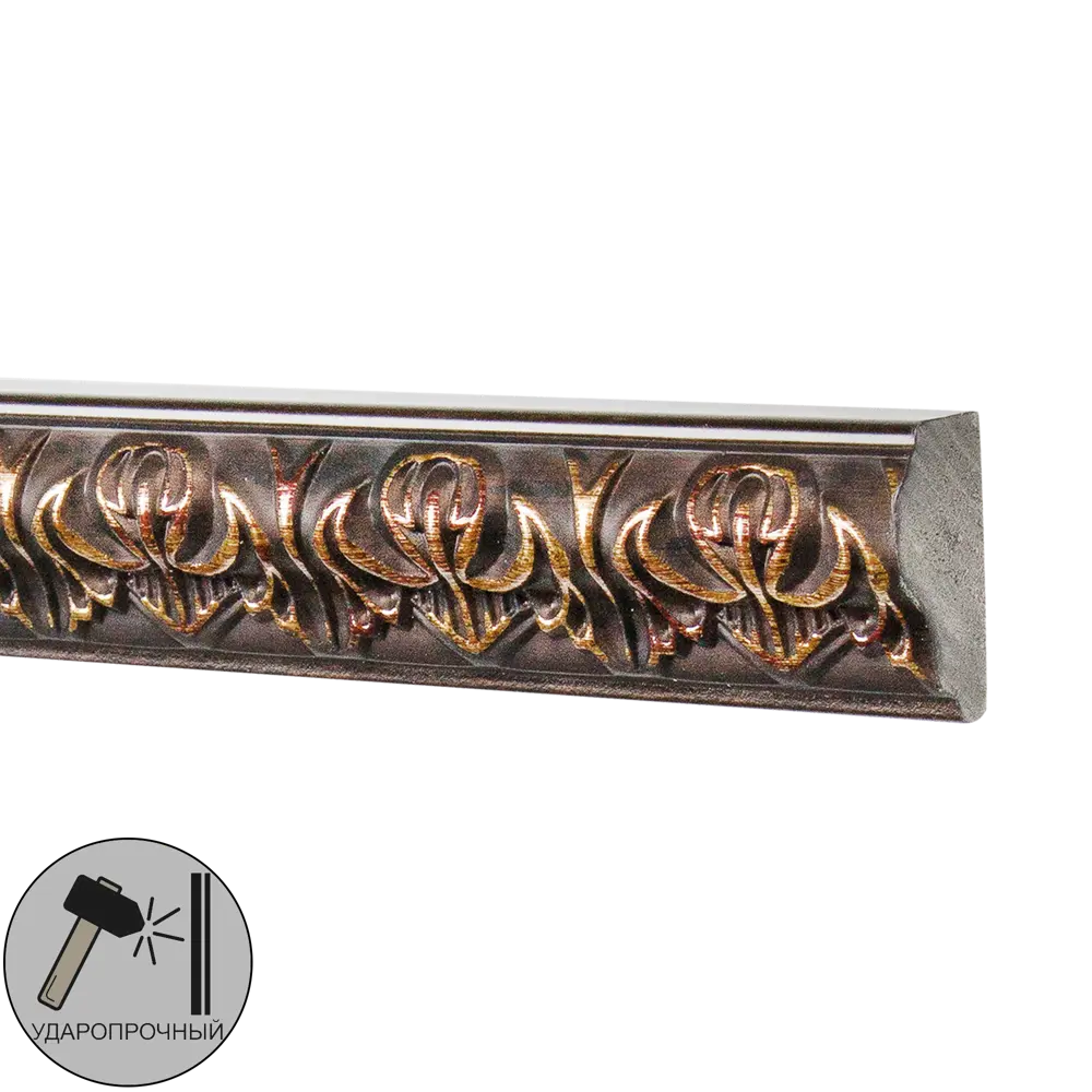 Молдинг настенный полистирол Decomaster 101В-966 коричневый 15х33х2000 мм STLM-2178150