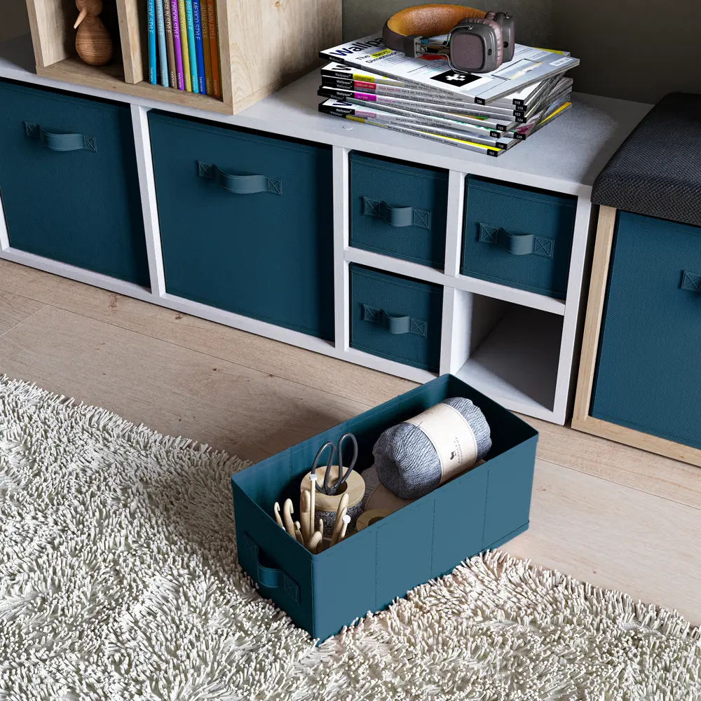 Короб Spaceo KUB Miami 15x31x15 см 6.9 л полиэстер цвет морской волны 81990606 STLM-2077347