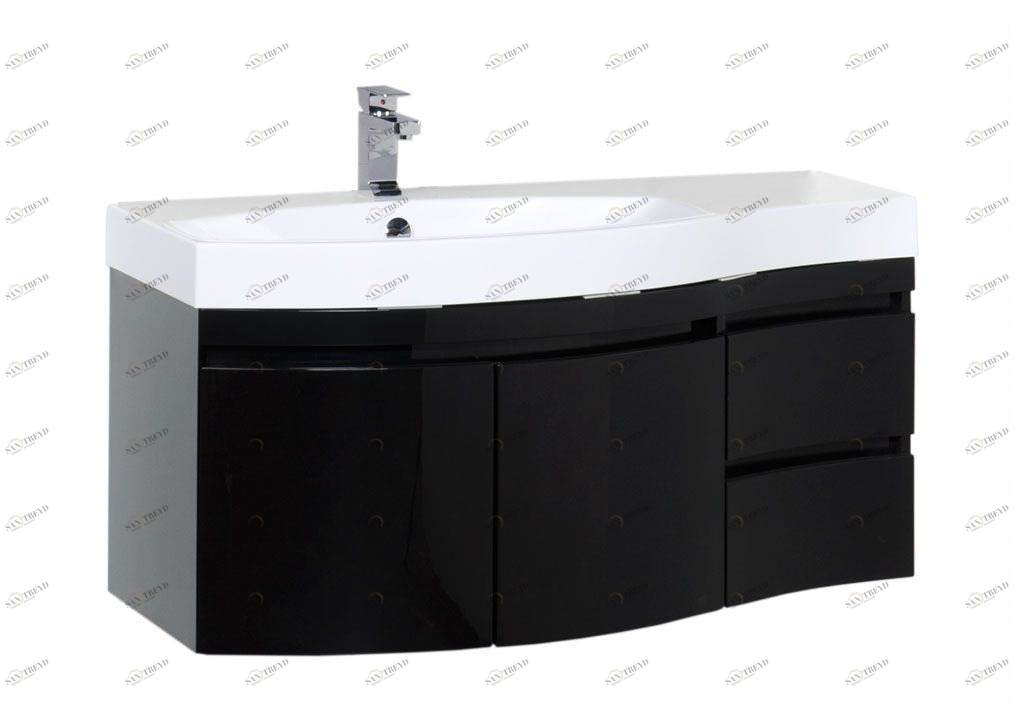 Тумба с раковиной Aquanet Опера 115 L черный (2 дверцы 2 ящика) 0016961200169398